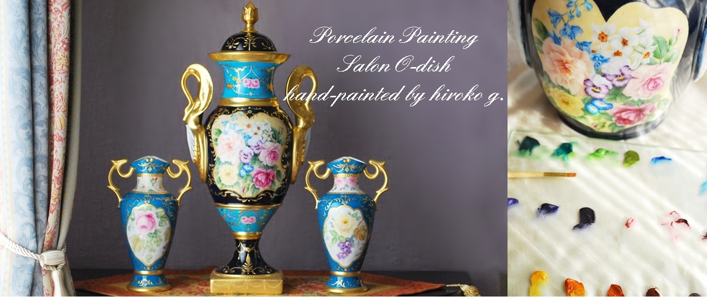 Porcelain Painting Salon O-dish | ポーセリンペインティング 白磁器上絵付け奈良教室